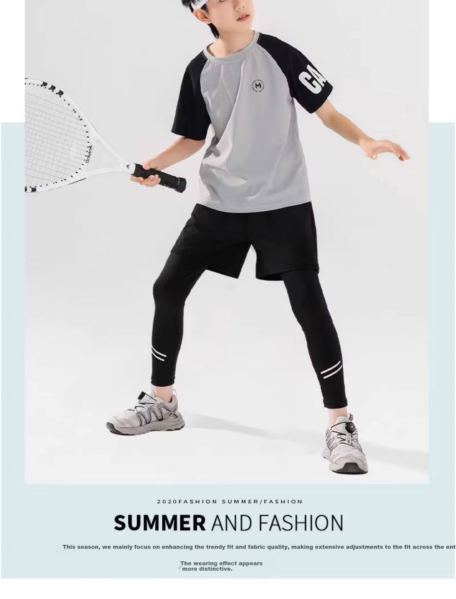 Moonkids Boys Sports Set Summer Quick-Dry Short Sleeve 2026 New Basketball Badminton Large Kids Fitness Training 12